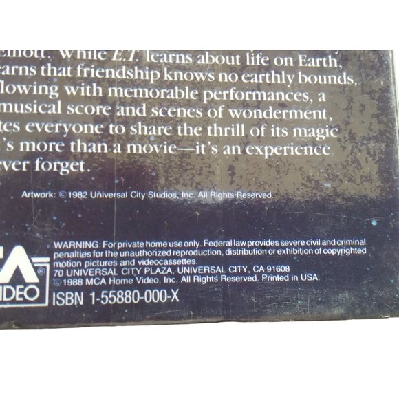 E.T. The Extraterrestrial VHS Movie Steven Spielberg 1988 Green Tape SEALED - Picture 5 of 5